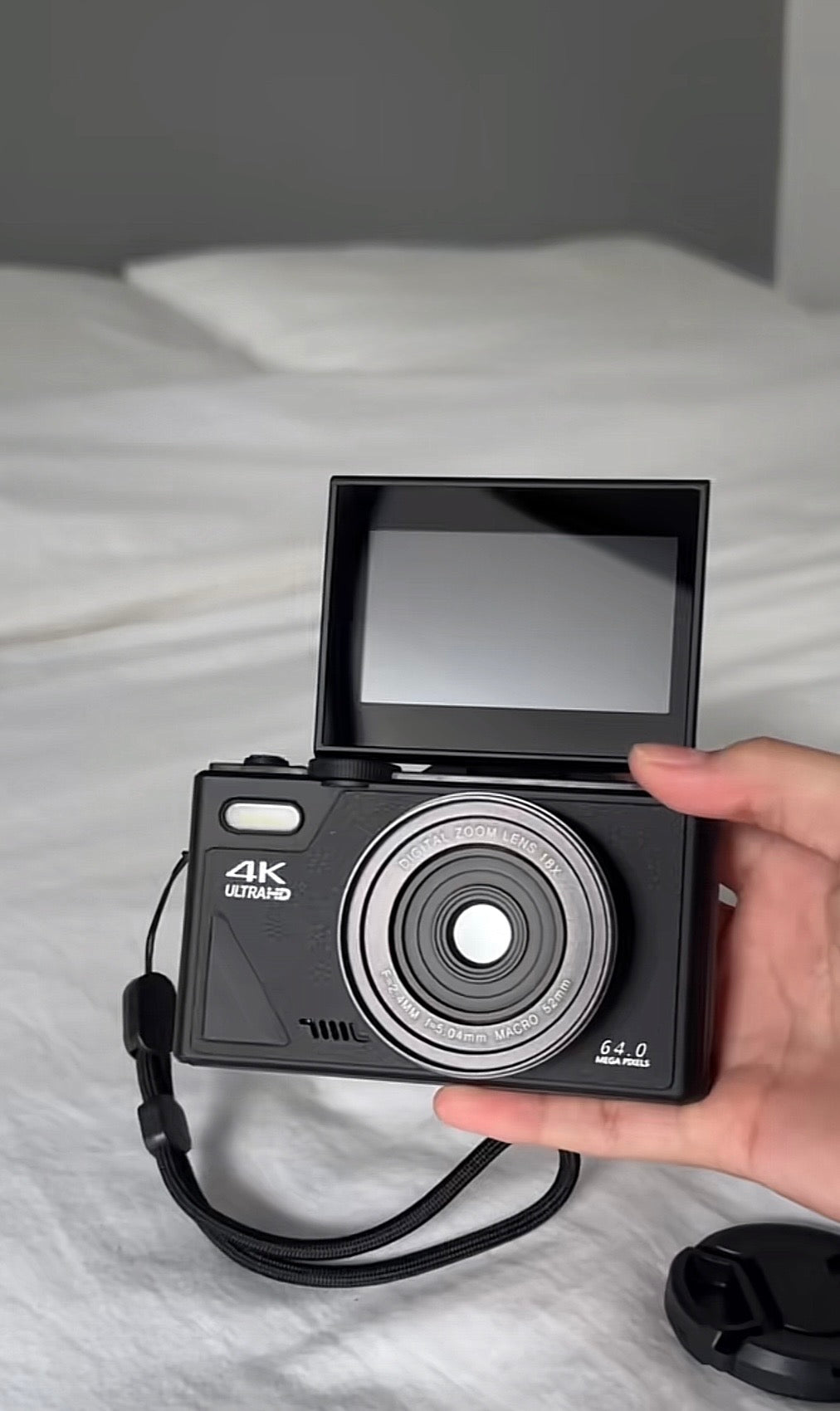 4K Digital Camera for Photography and Video Autofocus Anti-Shake 48MP Compact Vlogging Camera 3'' 180° Flip Screen with Flash